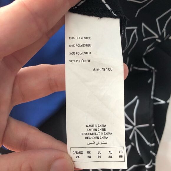 michel Studio Plus Size 24 Black/Blue reversible dual layer tank top - Picture 7 of 7